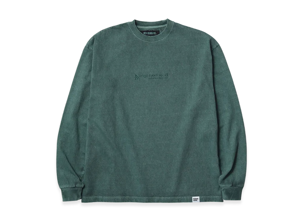 NEIGHBORHOOD Pigment Dyed Crewneck LS "Green"