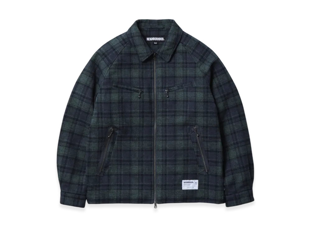 NEIGHBORHOOD Check Zip Jacket "Green"