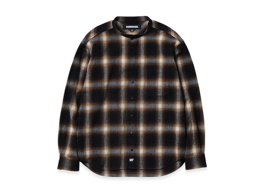 NEIGHBORHOOD Hombre Check Band Collar Shirt LS "Brown"