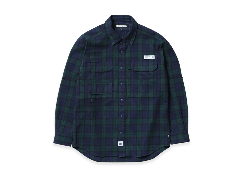NEIGHBORHOOD Tartan Check Fishing Shirt LS "Navy/Green"