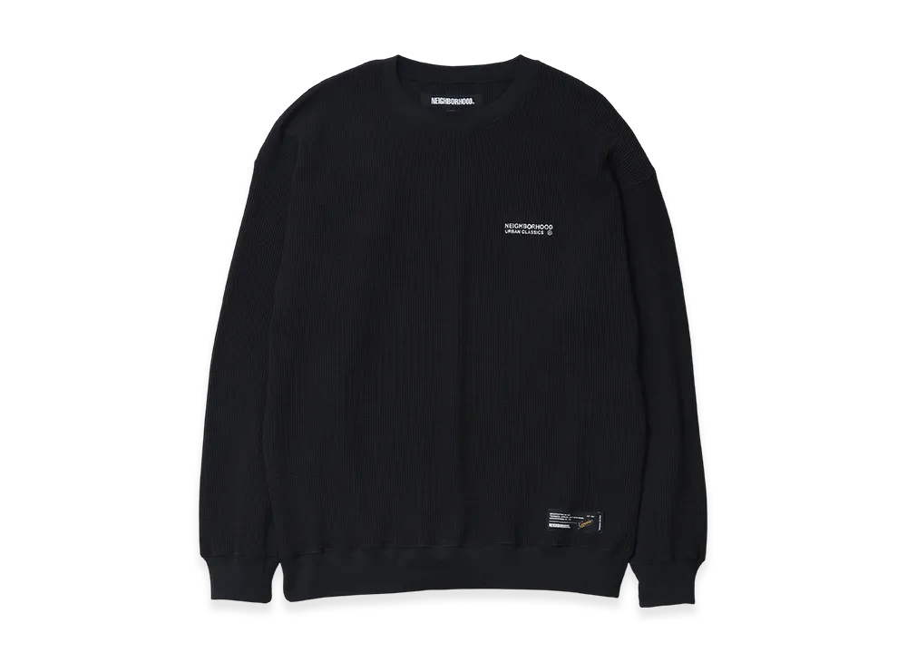 NEIGHBORHOOD Waffle Fabric Crewneck LS-1 "Black"