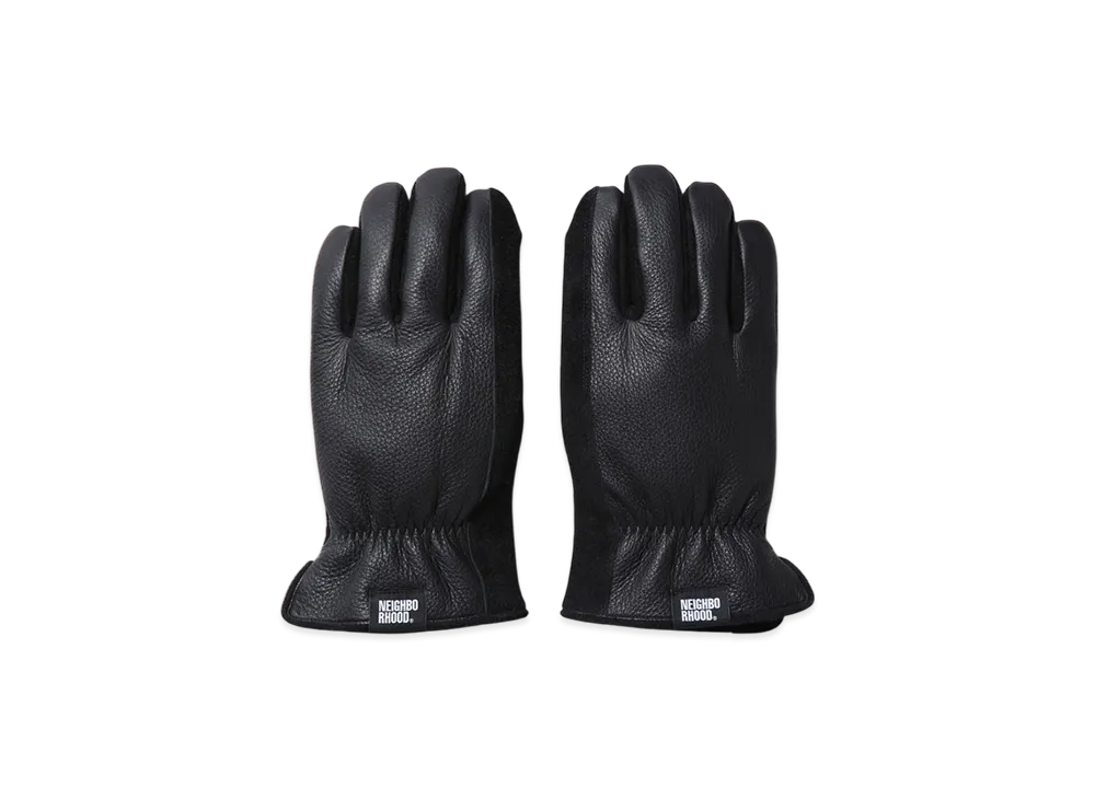 NEIGHBORHOOD Leather Boa Gloves "Black"