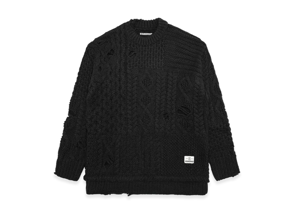 NEIGHBORHOOD x CLOT Patchwork Savage Sweater "Black"
