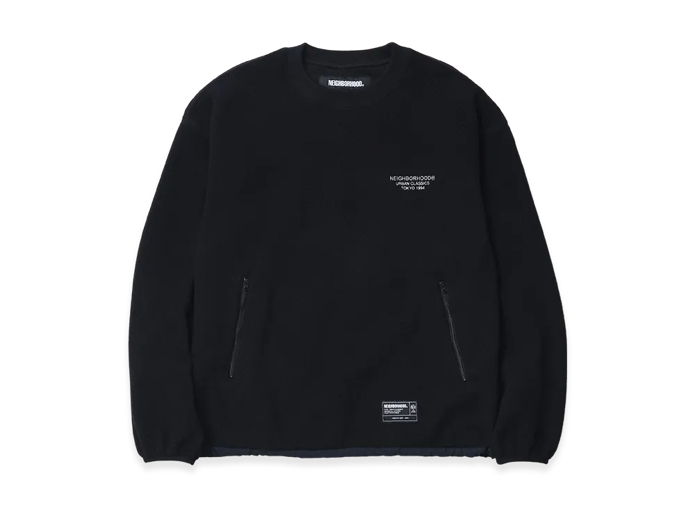 NEIGHBORHOOD Fleece Crewneck LS "Black"