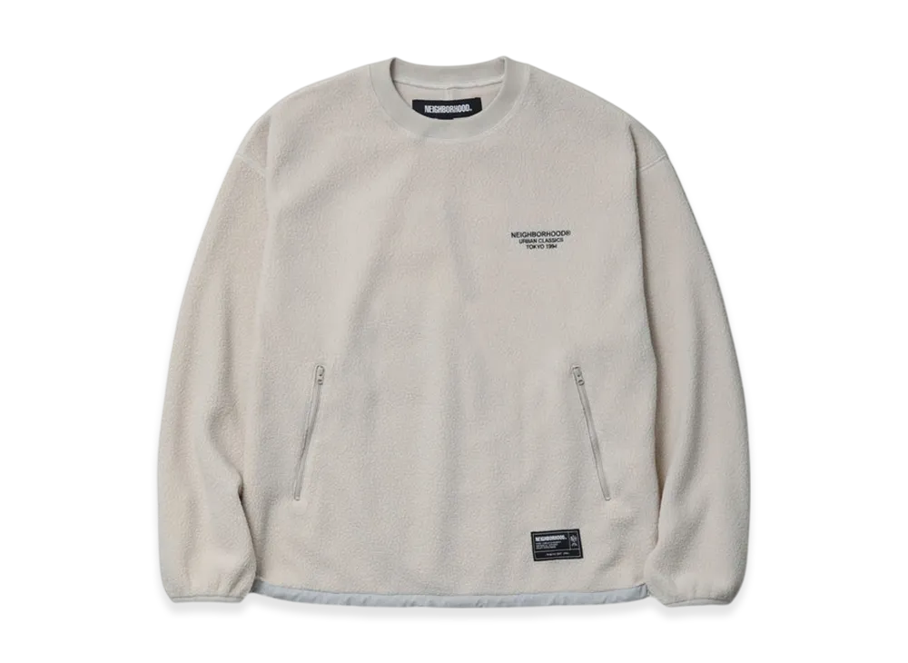 NEIGHBORHOOD Fleece Crewneck LS "Off White"