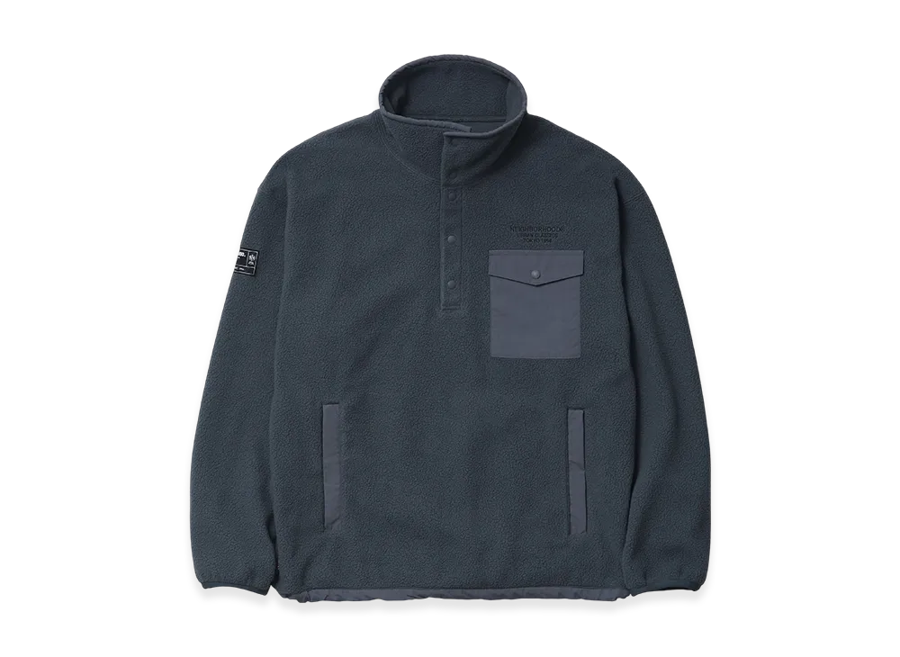 NEIGHBORHOOD Fleece Stand Collar LS "Gray"