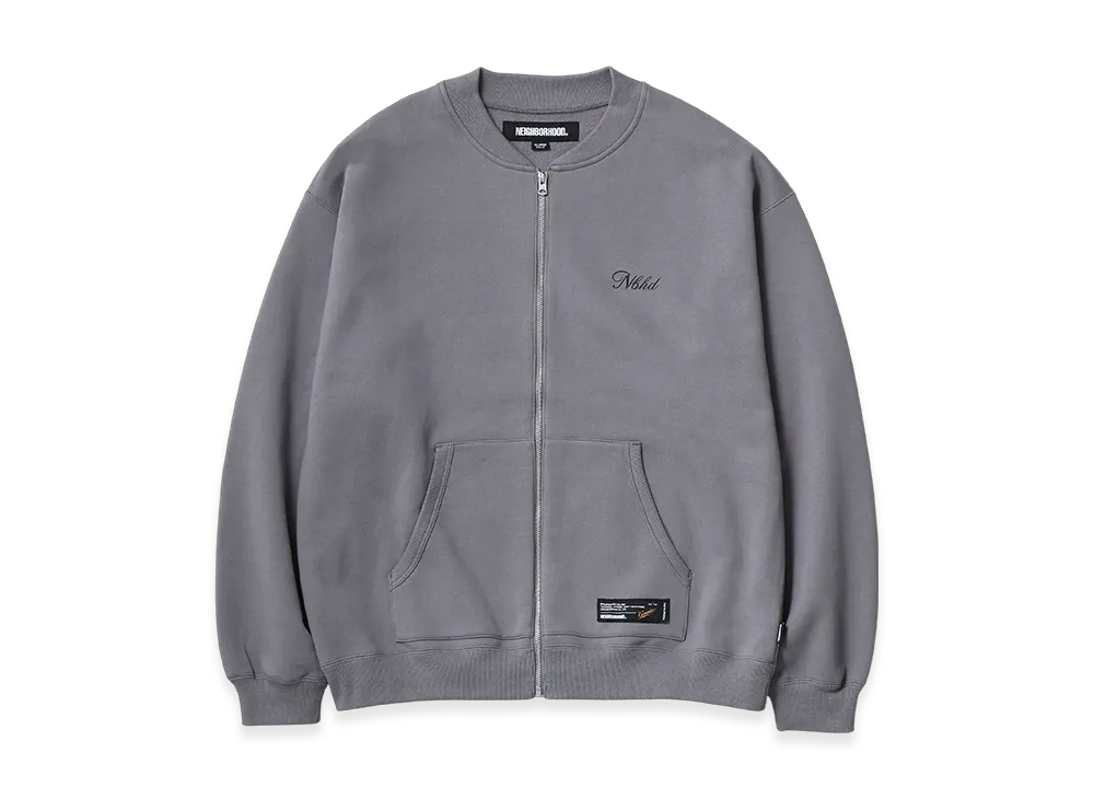 NEIGHBORHOOD Plain Sweat Zip Jacket LS "Gray"