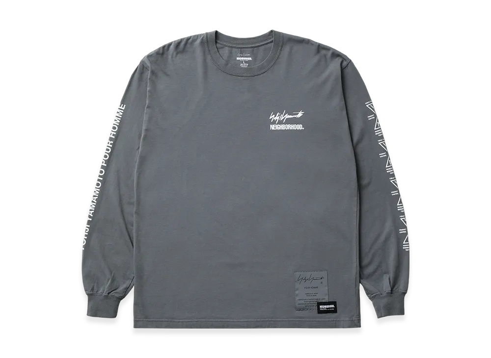 NEIGHBORHOOD x Yohji Yamamoto POUR HOMME Tee LS "Gray"