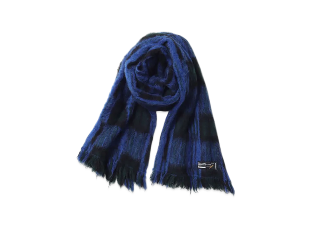 NEIGHBORHOOD Mohair Check Muffler "Blue/Green"