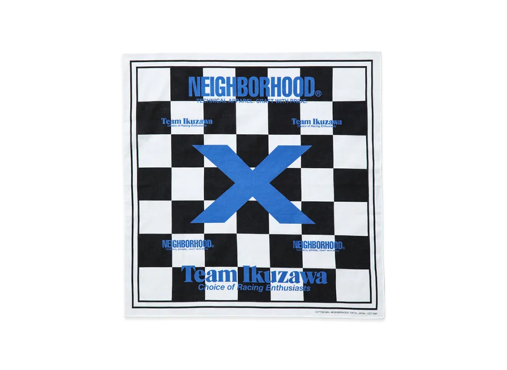 NEIGHBORHOOD x Team Ikuzawa Bandana "Black/White"