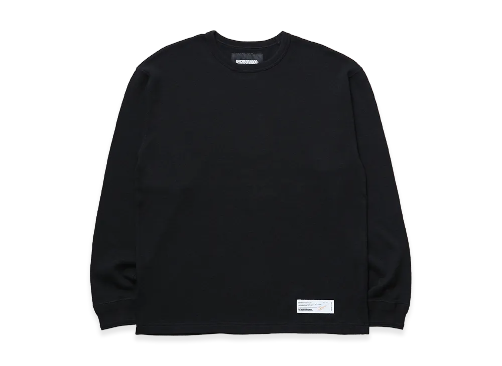 NEIGHBORHOOD Honeycomb Fabric Crewneck LS "Black"