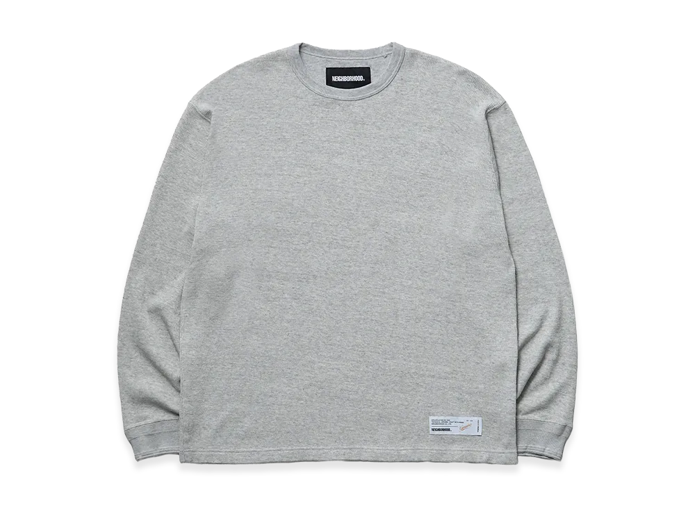 NEIGHBORHOOD Honeycomb Fabric Crewneck LS "Gray"