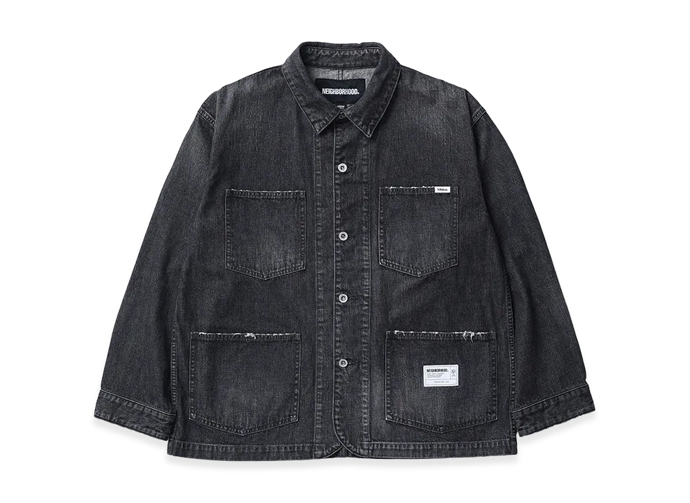 NEIGHBORHOOD Washed Denim Coverall Jacket "Black"