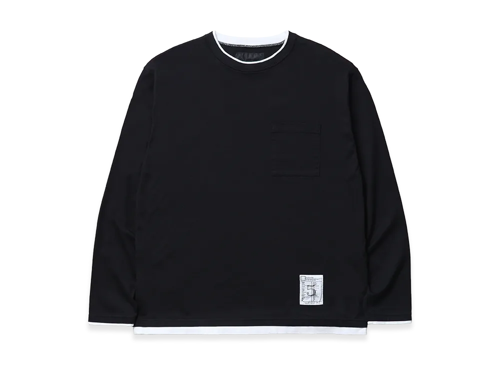 NEIGHBORHOOD BW. Layered Trim Crewneck LS "Black"
