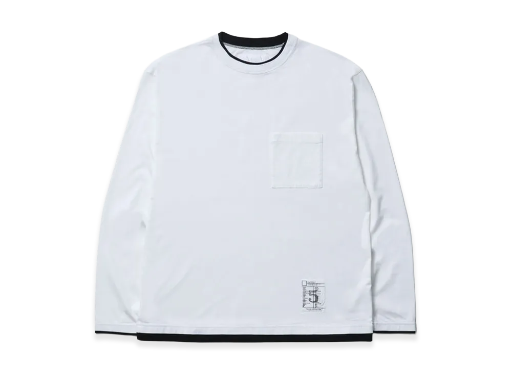 NEIGHBORHOOD BW. Layered Trim Crewneck LS "White"