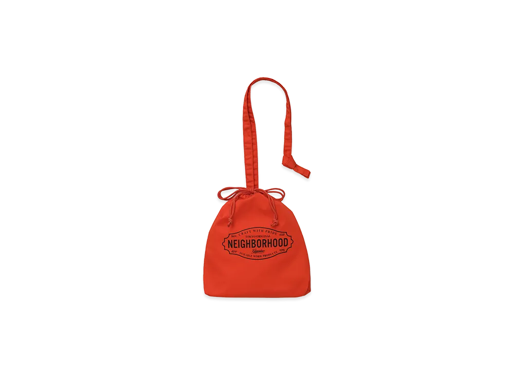 NEIGHBORHOOD Logo Drawstring Bag "Orange"