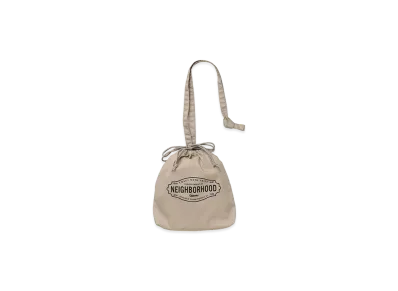 NEIGHBORHOOD Logo Drawstring Bag "Beige"