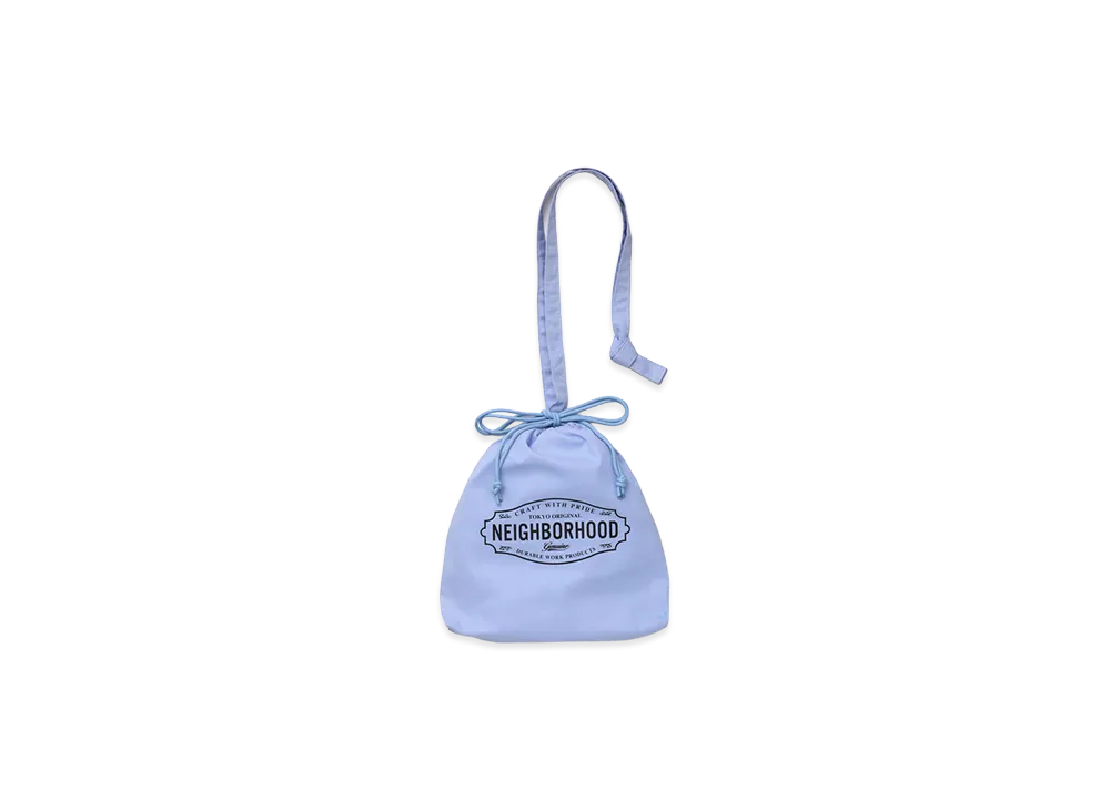 NEIGHBORHOOD Logo Drawstring Bag "Saxe"