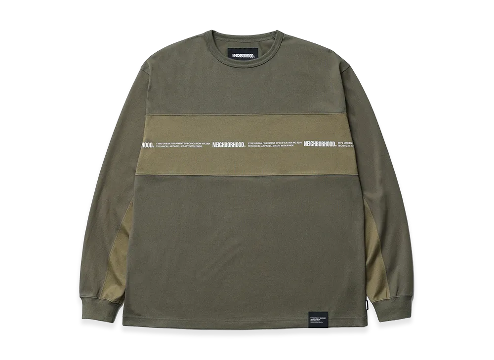 NEIGHBORHOOD Two-Tone Crewneck LS "Olive Drab"