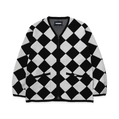 NEIGHBORHOOD Checker Zip Cardigan "Black/White"