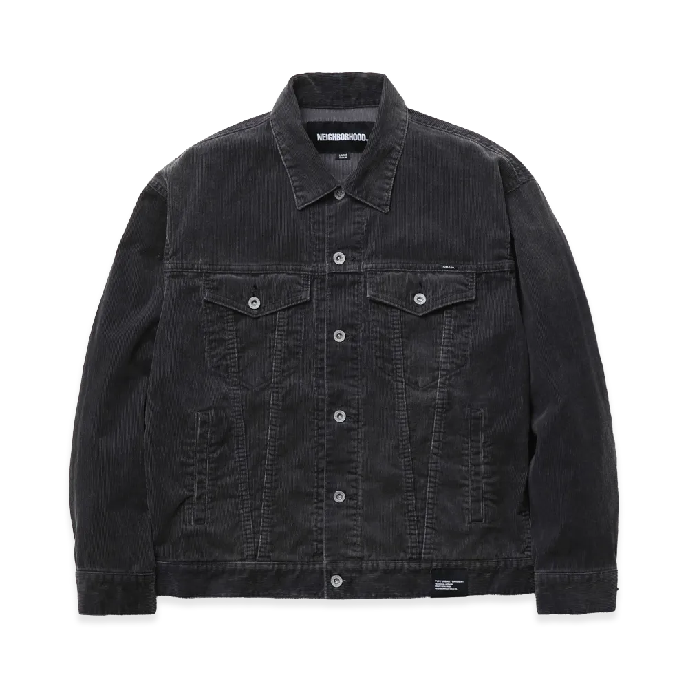 NEIGHBORHOOD Washed Corduroy Type-4 Jacket "Charcoal"