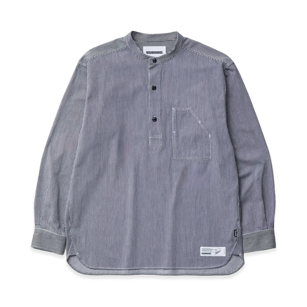 NEIGHBORHOOD Band Collar Po Shirt LS "Black"