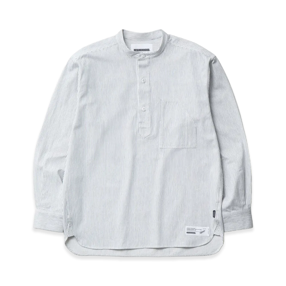 NEIGHBORHOOD Band Collar Po Shirt LS "White"