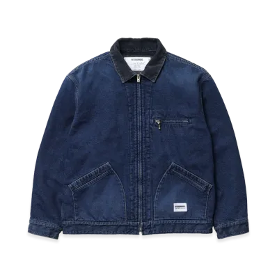 NEIGHBORHOOD Washed Denim Zip Work Jacket "Indigo"