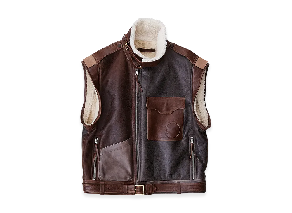 NICENESS Switlik Sheepskin Flight Vest B.B.4 "Brown"