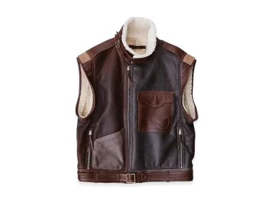 NICENESS Switlik Sheepskin Flight Vest B.B.4 "Brown"