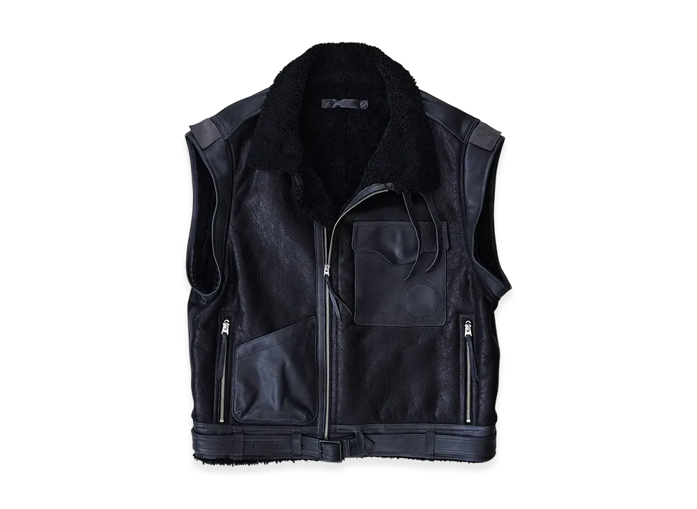 NICENESS Switlik Sheepskin Flight Vest B.B.4 "Black"