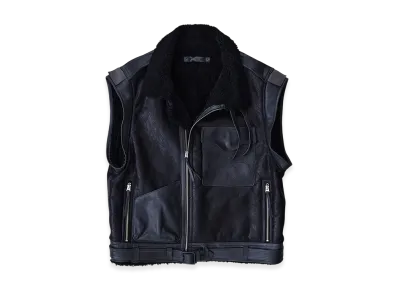 NICENESS Switlik Sheepskin Flight Vest B.B.4 "Black"