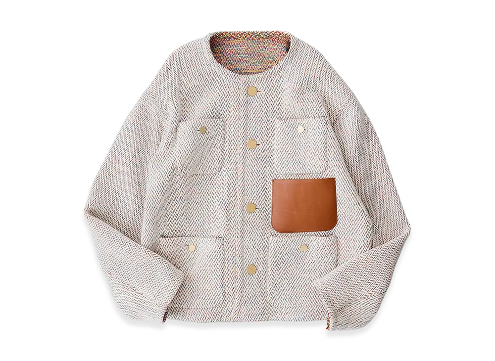 NICENESS Vassiliu Short Jacket - Lillyan Herringbone "Off White/Multi"