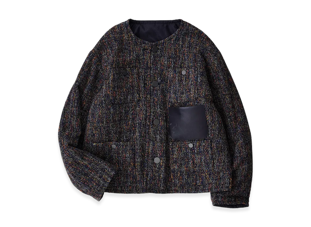 NICENESS Jeanne Multi - Colored Kasuri Short Jacket "Multi/Navy"