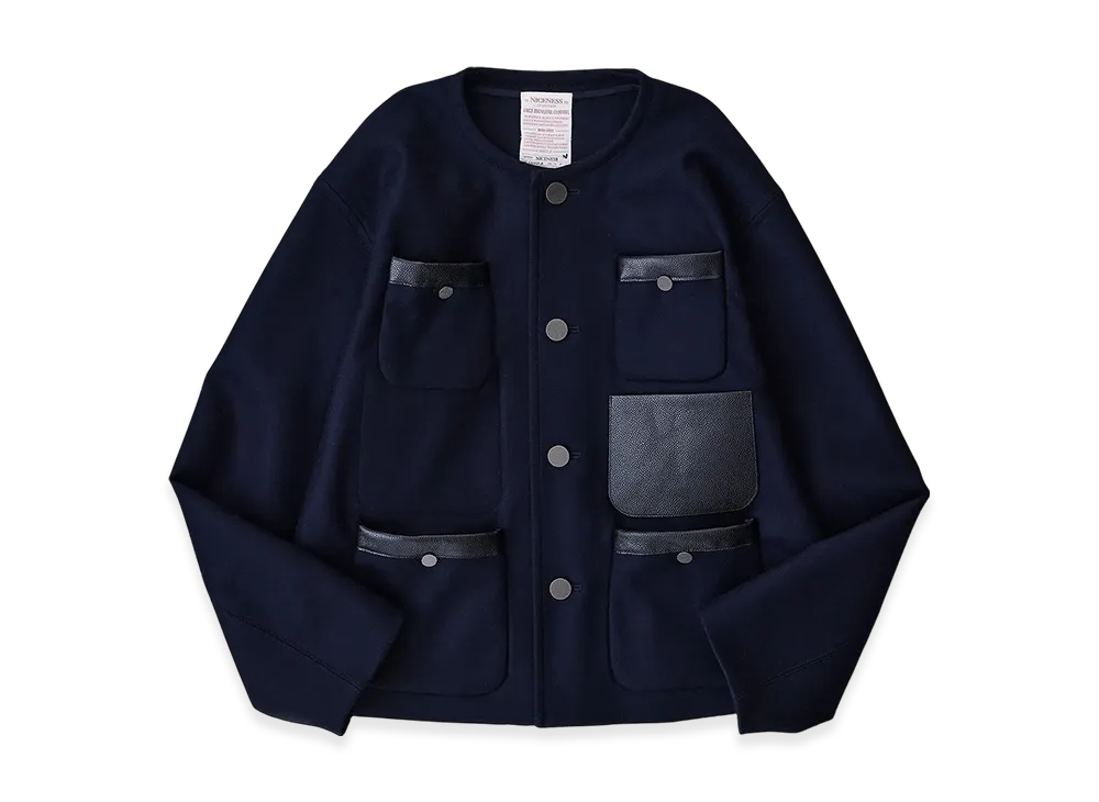 NICENESS Bruford Short Jacket - Lightweight Melton "Navy"