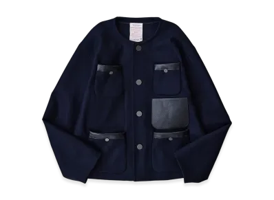 NICENESS Bruford Short Jacket - Lightweight Melton "Navy"