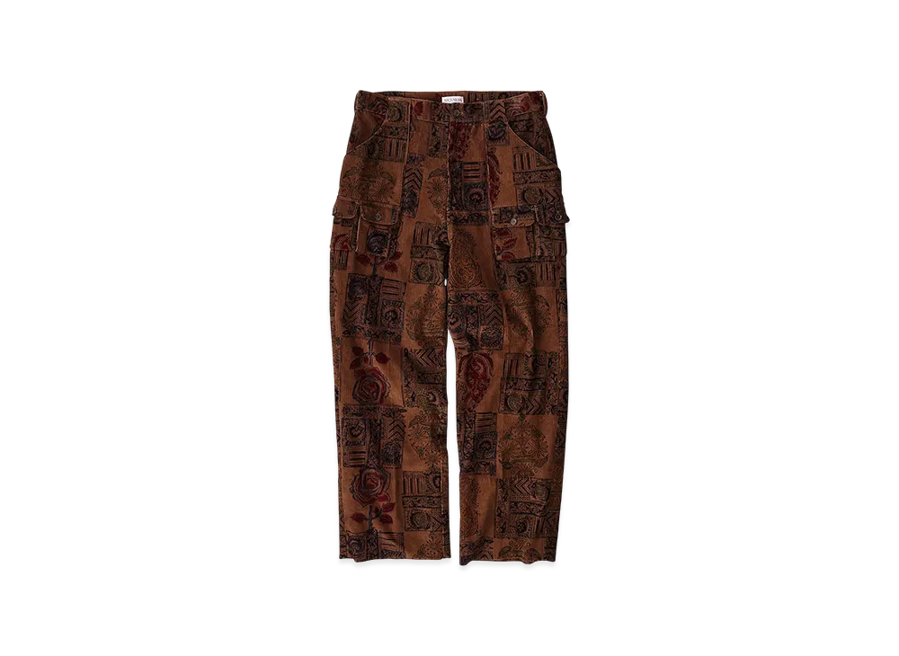 NICENESS Presiden B.P Block Print Bush Pants "Brown"