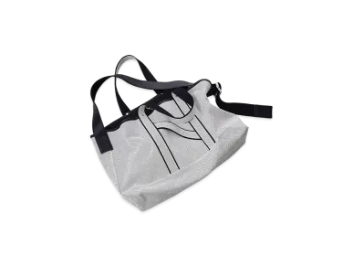 NICENESS A.Lands Canvas And Haas Leather Shoulder Tote Bag "Gray"