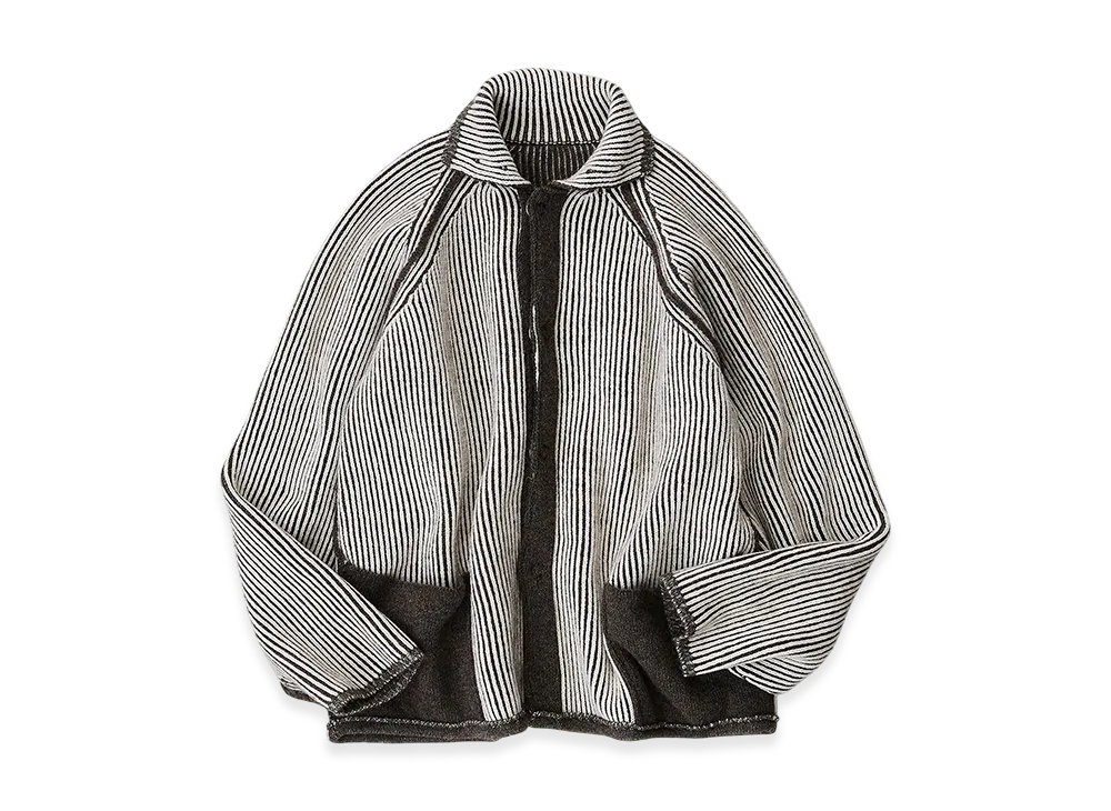 NICENESS Snafu Snap Cardigan "Gray/Off White"