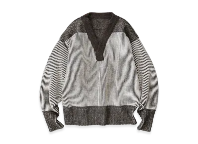 NICENESS Goldblum Mechanic Sweater "Gray/Off White"
