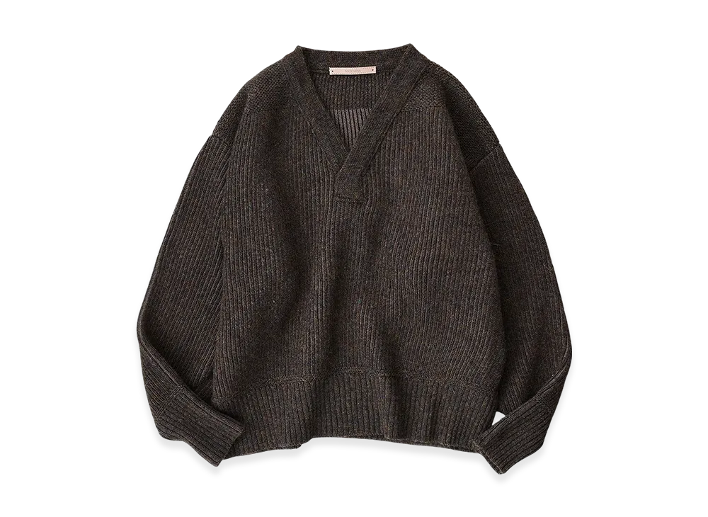 NICENESS Goldblum Mechanic Sweater "Gray/Khaki"