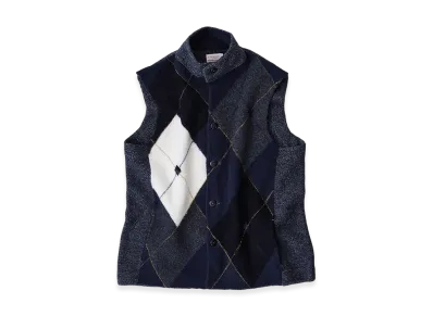 NICENESS Blunder Felted Knit Vest "Navy"