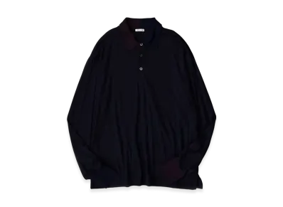NICENESS Astaire Merino Wool Polo Shirt With Long Sleeves "Black"