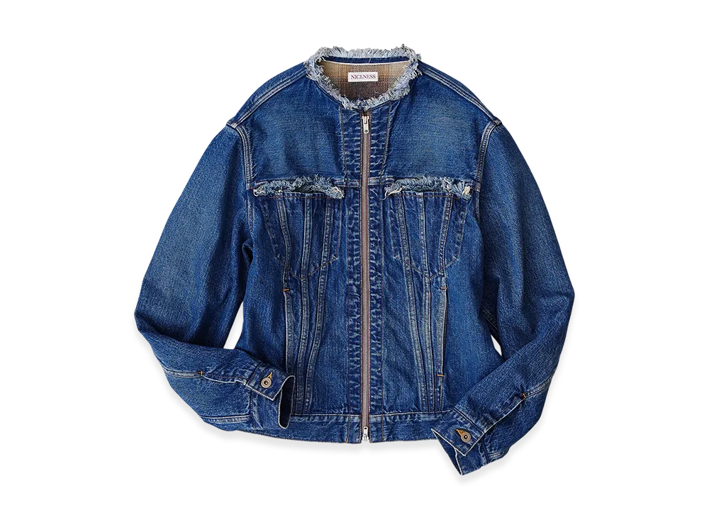 NICENESS Clifford Distressed Denim Trucker Jacket "Indigo"