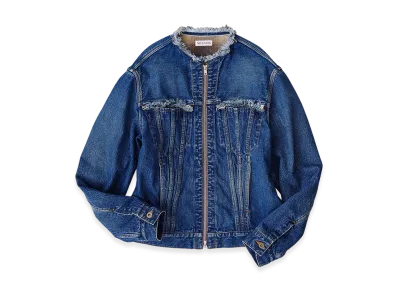 NICENESS Clifford Distressed Denim Trucker Jacket "Indigo"