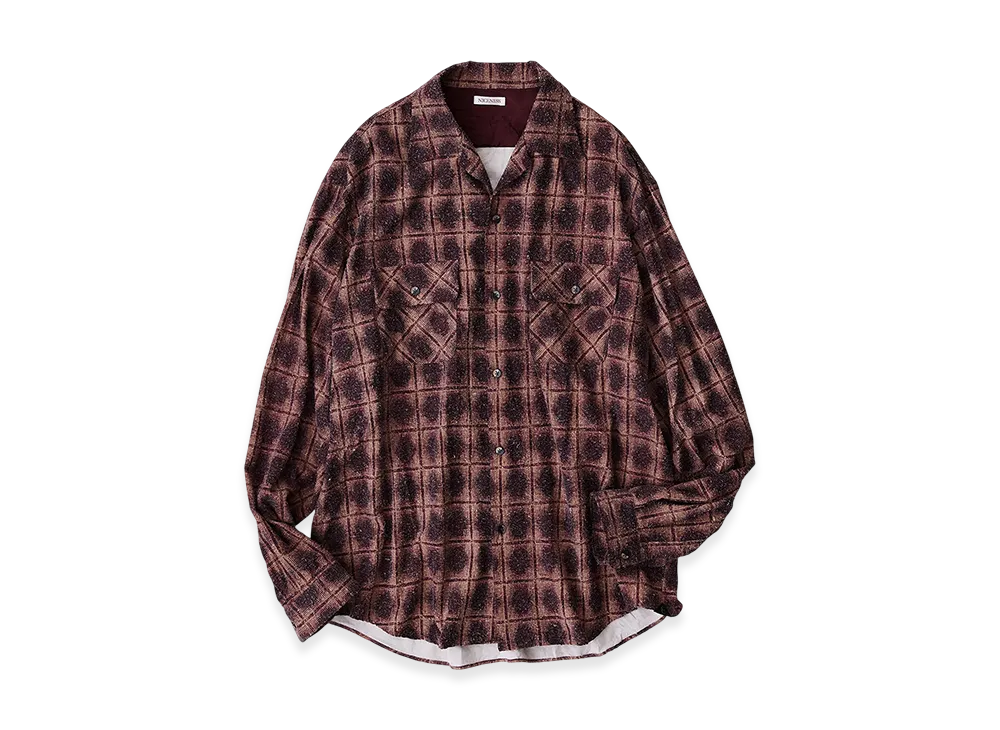 NICENESS Kurt FlaNNel Shirt Long Sleeve - Ombre Print Silk "Red"