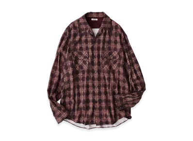 NICENESS Kurt FlaNNel Shirt Long Sleeve - Ombre Print Silk "Red"