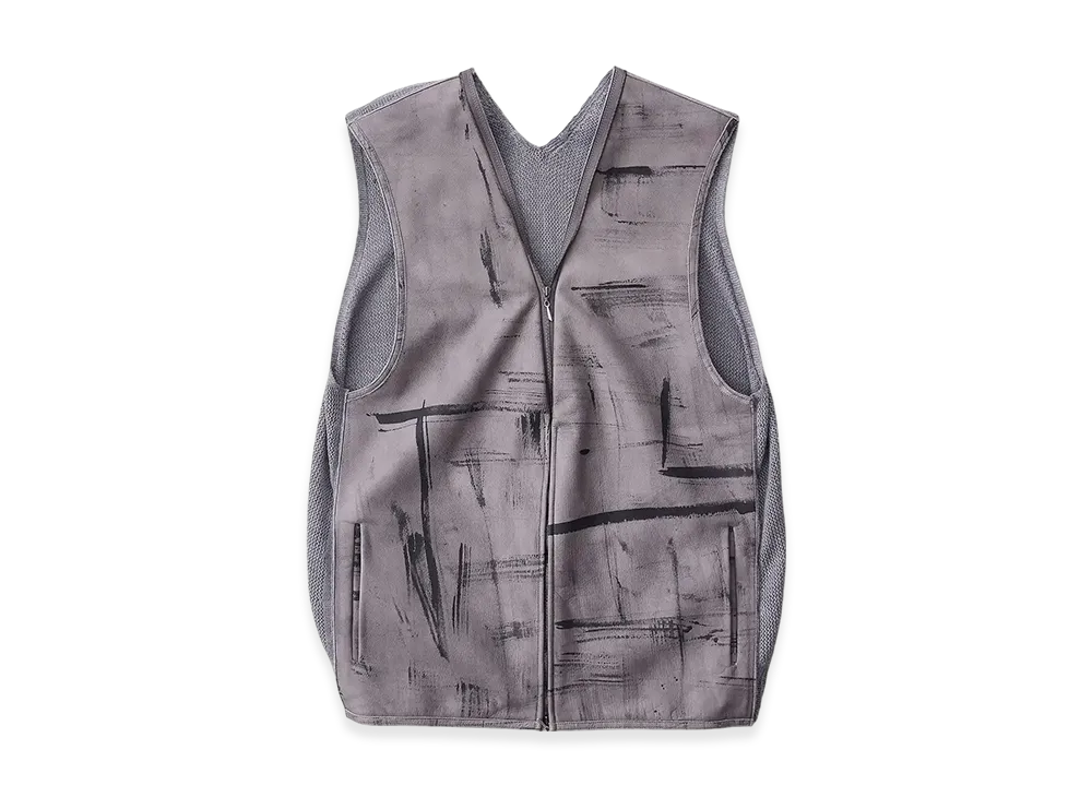 NICENESS Slesinger Leather Knit Vest - Ink Leather "Ink"