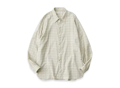 NICENESS Bolles Ombre Check Zip Up Shirt "Lime Green"