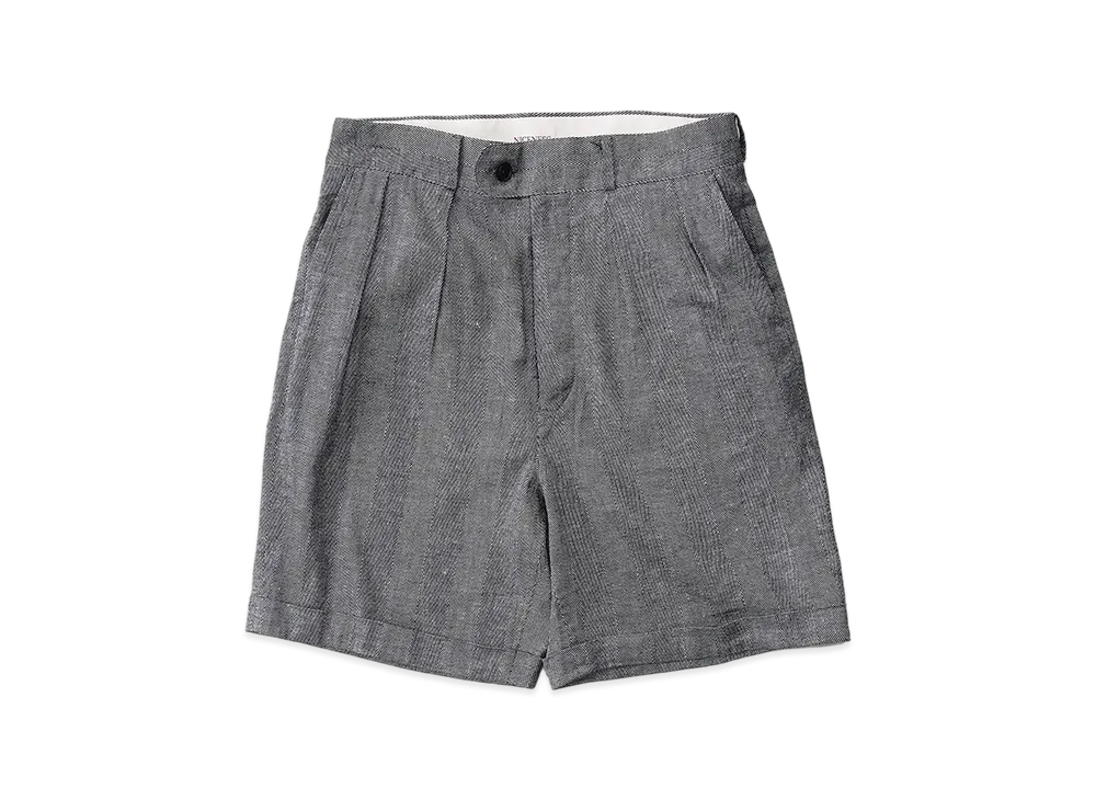 NICENESS G.Cruz Stretch Wide Shorts - Gray Herringbone "Gray.Hb"